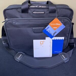 Vintage Briggs and Riley Medium Slim Brief Case Laptop Bag KB301-4 BLACK NWT NOS